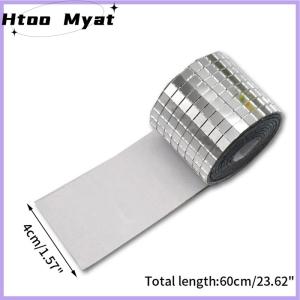 tantuoye สติกเกอร์กระเบื้องโมเสคกระจกขนาด4x100ซม. แบบ DIY สติกเกอร์ติดผนังอะคริลิคทรงสี่เหลี่ยมขนาดเล็กมีกาวในตัวงานฝีมือตกแต่งบ้านงานปาร์ตี้