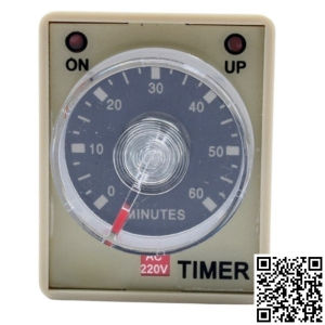 Timer Cơ Ah3-3 Loại 8 Chân Tròn Điện Áp 220vac Rơ Le Chỉnh Thời Gian Tặng Kèm Chân Đế Pf083a