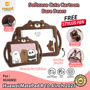 Huawei MatePad R 10.4 inch Softcase Kid Kartun Bear Case Casing Cover Tali Stand
