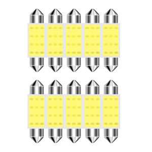 HLINKEY 10/30/50PCS C10W C5W LED Bulb Festoon 31/36/39/41mm 12V/ 24V COB 6500K White Car Interior Dome Reading Trunk License Plate Lights