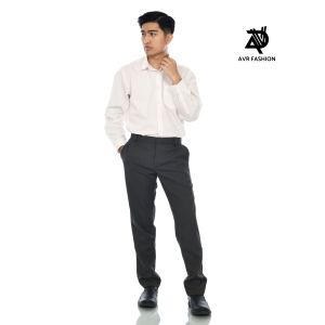 Celana Bahan Formal Slimfit Pria Empuk dan Elastis Melar - Celana Kerja Kantor Pria - Abu Tua