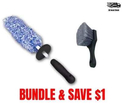 [SG STOCK] Microfiber Wheel Brush Long Reach Rim Cleaning Brush | Scratch Safe Wheel Barrel Cleaner