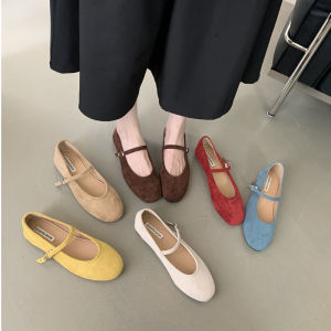 รองเท้าผู้หญิงสไตล์เรโทรแบบแบน กันลื่นและทนต่อการสึกหรอ รองเท้าแมรี่เจนแบบลำลอง