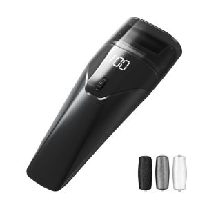 JON09 Rechargeable Electric Foot Grinder Digital Display Waterproof Foot Scrubber Callus Remover 3 Grinding Heads Foot Care Machine Removing Dead Skin