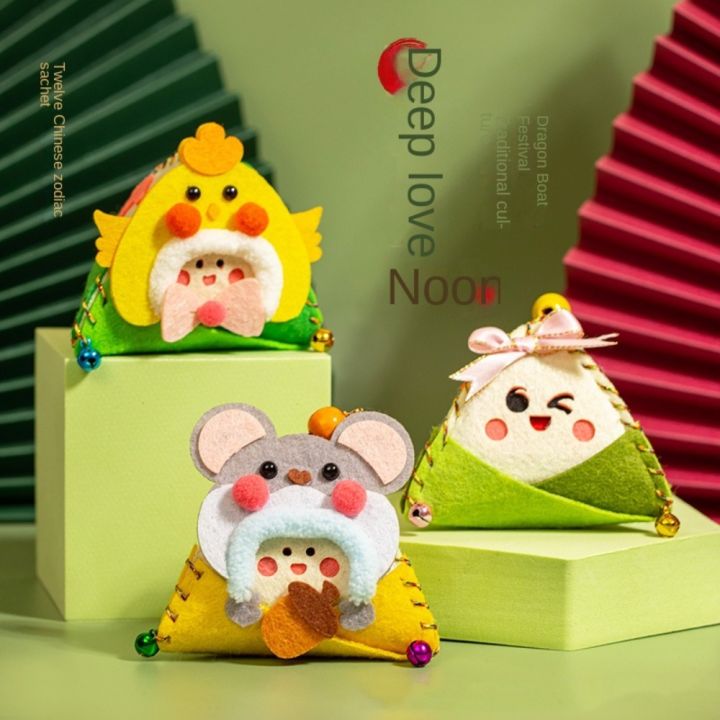 J9YXDU Hanging Dragon Boat Festival Sachet with Tassel Non-woven Fabric Air Fresh Scent Bag Fashion Cartoon Chinese Style Sachet Small Pouch