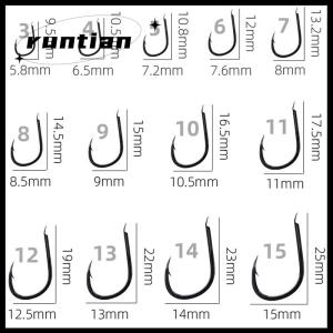 runtian 100pcs đóng hộp iseini móc thép gai thép carbon cao Bảng Cá Chép Cá Chép Cá Chép Cá Chép Cá chép
