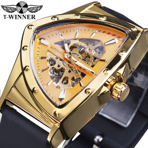WINNER watch Black Skeleton Automatic Mechanical Watch for Men Fashion Diamond Dial Luminous Mesh Stainless Steel Strap reloj hombre