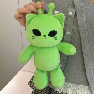 30cm Kawaii Alien Cat Plush Toy Green Doll Cute Soft Stuffed Animal Space Cat Plushie Birthday Christmas Gift for Girl Boy2026