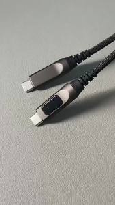 240W Zinc alloy digital display data cable 50W Suitable for phone fast charging cable dual type-c