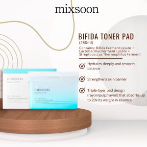 [Official] MIXSOON Bifida Toner Pad (120 pad Sheets) - Korea Barrier Repair & Anti-Aging for Sensitive Skin Strengthening Care