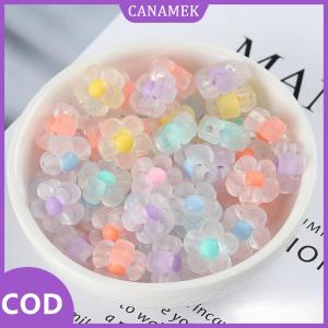 CANAMEK✨ 50pcs hướng dương Acrylic hạt Matte hỗn hợp màu sao Spacer Loose hạt DIY Vòng đeo tay Vòng Cổ Phụ kiện trang sức