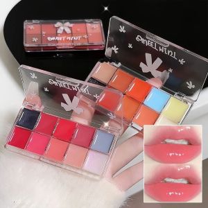BAIXL DIY Mixing Lip Color Jelly Lip Gloss Palette 10 Color Longlasting Toned Lip Frozen Plate Lip Glaze Transparent Moisturizing Lipstick Palette Girls