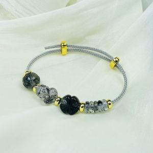 vòng tay tì hưu thạch anh tóc đen tự nhiên vip mix charm sen tóc đen cỏ 4 lá tóc đen lu thống xu kim tiền và đồng điếu tóc đen vip vòng tay đá phong thủy hợp mệnh thủy mệnh mộc trang sức thiết kế đủ hóa đơn thẻ bảo hành