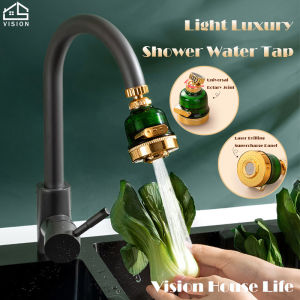 Vision 360° Swivel Rotation Faucet Tap High Pressure 3 Mode Water Saving Tap Nozzle Adaptor Shower Head Extender Shower Head Extender Filter Sprayer Spout for Kitchen Bathroom