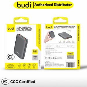 3C CCC Certified BUDI 10000mAH PD+DUAL QC3.0 Power Bank