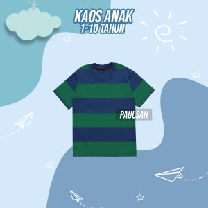 Kaos anak stripe salur heavywieght baju atasan katun premium 1-10 tahun