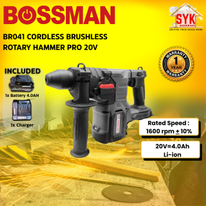 SYK Bossman BR041 Cordless Brushless Rotary Hammer Drill Pro Battery Machine Mesin Tebuk Gerudi Dinding Bateri