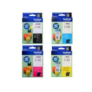Brothter LC-663 BK C M Y ตลับหมึกอิงค์เจ็ท สีดำ สีฟ้า สีม่วงแดง สีเหลือง ของแท้