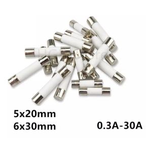แพ็ค5ตัว ฟิวส์ เซรามิก 5*20มม.6*30มม.ฟิวส์ 5X20 6X30 Mm 250V 0.5 1 2 3 4 5 6 8 10 15 20 25 30 AMP ฟิวส์ฟิวส์เซรามิค ร้านในไทย มีหน้าร้าน