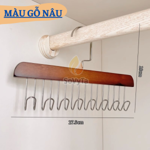 Móc Gỗ Treo Đồ Đa Năng 8 Móc Xoay 360 Độ Tiết Kiệm Không Gian - Móc Treo Thắt Lưng Đồ Lót Móc Gỗ Treo Quần Áo Tất Nón Vớ Đa Năng 8 Móc Tiện Lợi Móc Tủ Quần Áo Treo Thắt Lưng Mũ Nón