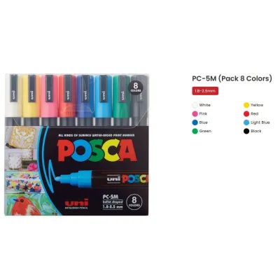 uni POSCA Water Based Marker PC-5M 8 colour set