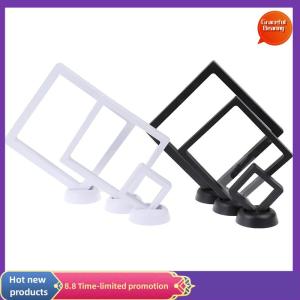 Graceful Vuông 3D nổi đồ trang sức đồng xu hiển thị khung chủ Box trường hợp W Đứng