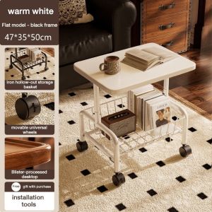 Small coffee table home bedside table pulley small table sofa side table mobile storage cart storage rack living room bedroom