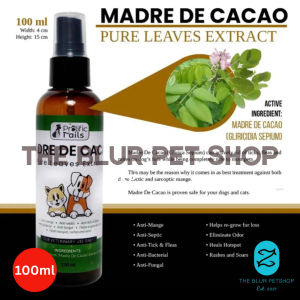 Prolific Tails 100ml Anti Tick Madre De Cacao Pure Leaves Extract Spray Treatment Dog Cat Pet Essential Accessories Medicine