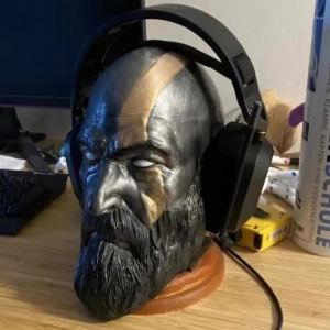 FFBH God of War Kratos Statue Game Characters Toys 3D Statue Headphone Stand Holder Desk Desktop Creative Model Decoration Home Decor 9Y3K6