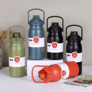 BESTOUR 1200ML Insulated Water Bottles 316 Stainless Steel Large Capacity Sports Water Bottles Fashion Leakproof Insulated Cup for Gym Outdoor