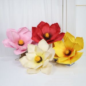 SJJL 45CM Size Simulated Magnolia Flower PE Material Large Flower Foam Magnolia Large-scale Display EVA Material 3D Simulated Flower Wedding Decoration