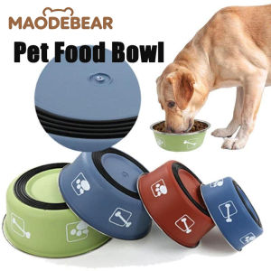 MAODEBEAR Stainless Steel Pet Bowl Anti-slip Durable cat Dog Food Feeding Bowl Food & Water Mangkuk Kucing 宠物不锈钢碗