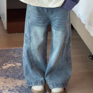 New Style Childrens Pants Spring Outfit Boys Korean Version Loose Workwear Trousers Leggings for Kids