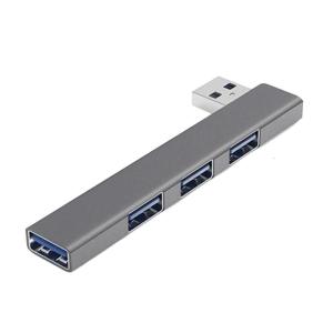 Plugs and Play 4 Port USB Hubs Aluminum Alloy Construction Right Angle Design for Efficient Data Transfer and Device Connectivities