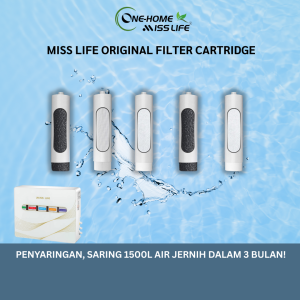 Miss Life Filter Pengganti Filter Air 5 Cartridge Miss Life Filter Penjernih Air Rumah Tangga dengan Sistem Penyaringan 5 Tingkat Ultra Filter untuk Menyaring Kotoran Zat Berbahaya dan Memberikan Air Bersih yang Aman untuk Keluarga Anda Bergaransi
