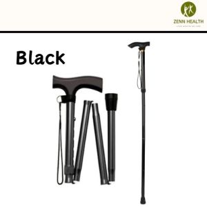 Walking Stick Adjustable Height Foldable Walking Stick Anti-slip Rubber Aluminium Alloy Tongkat
