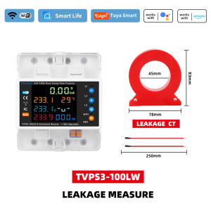 3P 100A Tuya WiFi Smart Bi-Directional Energy Power kWh Meter Leakage Over Under Voltage Protector Relay Switch Current Limit