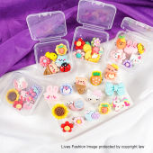 Baby Brooch Cartoon 6pcs/10pcs Random Acrylic Resin Mix Cute Pin Tudung Jarum Peniti Muslimah Kerongsang Brooch Comel With Box Pin Tudung Viral Jenis Panjang Cantik Comel
