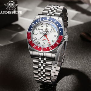 ADDIESDIVE Hot Sale GMT Movement Quartz Watch Stainless Steel Super Luminous 200M Diver Watches For Men AD2044 Relogio Masculino