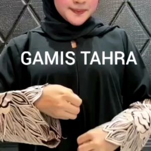 ALKHATIB COLLECTION ABAYA BORDIR TAHRA GAMIS JETBLACK SAUDI SIMPEL ELEGANT