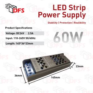 DFS LED 24V 60W 100W 200W  Driver for 24V COB LED Strip Light