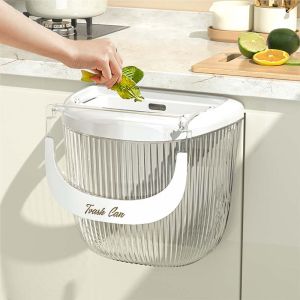 JustLiving Thùng Rác Trong Suốt 12L Thùng Rác Loại Treo Cho Nhà Bếp Thùng Rác Thùng Rác Nhà Bếp Gắn Tường Sàn Cửa Tủ Thùng Rác Gia Đình Có Nắp Thùng Rác Nắp Trượt