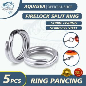 AQUASEA Split Ring Solid Ring Konektor Umpan Pancing Bahan Stainless Steel SPLIT RING