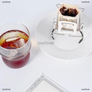 [COD] ourlove ที่แขวนถุงกรองน้ำหยดสำหรับคาเฟ่สแตนเลสกลางแจ้งสไตล์ญี่ปุ่นที่ใส่กาแฟแบบพกพา