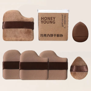 🍓Strawberry.thai🍓 พัฟช็อกโกแลต 6 ชิ้น พัฟกำมะหยี่ ขนาดมินิ ใช้ได้ทั้งแห้งและเปียก นุ่มพิเศษ สำหรับลงรองพื้น