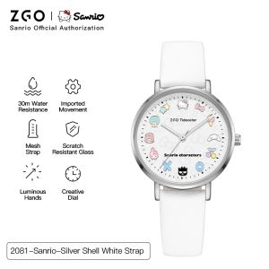 ZGO x Sanrio HelloKitty Woman Watch Exquisite Waterproof Light Luxury Steel Band Watch Female Student Gift 2081