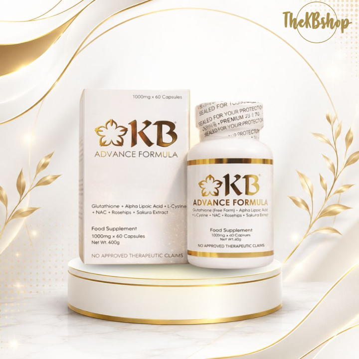 kb glutathione ingredients KB Advance Formula Glutathione + Alpha Lipoic Acid + L-Cystine + NAC +  Rosehips+ Sakura Extract 1000mg x 60 Capsules - Lazada