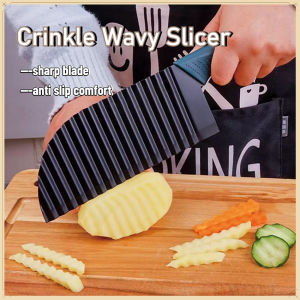 Stainless Steel Crinkle Wavy Slicer Knife Kitchen Vegetable Fruit Potato Wave Cutter Carrot Anti Slip Wavy Slicer Knife