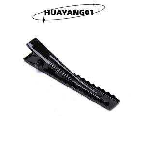 HUAYANG01 [2023 new HOT FASHION] 100pcs Black Hairclips Single Prong Alligator Hairpin Blank Setting Hair Clips