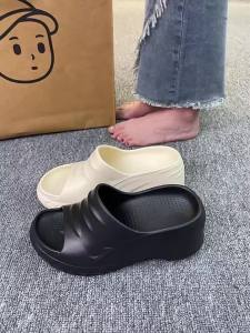 [Free Shipping] Flip-Flops Summer Outdoor Wear Wedge-Heeled Thick-Soled High-Heeled Beach Sandals EVA Material